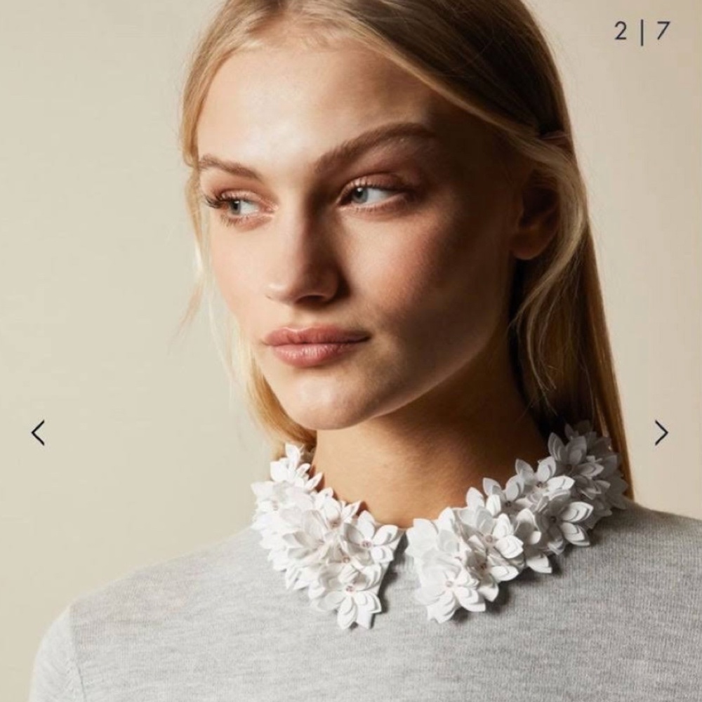Ted Baker Nansea Floral Collar Mockable Grey Sweater - Picture 3 of 12